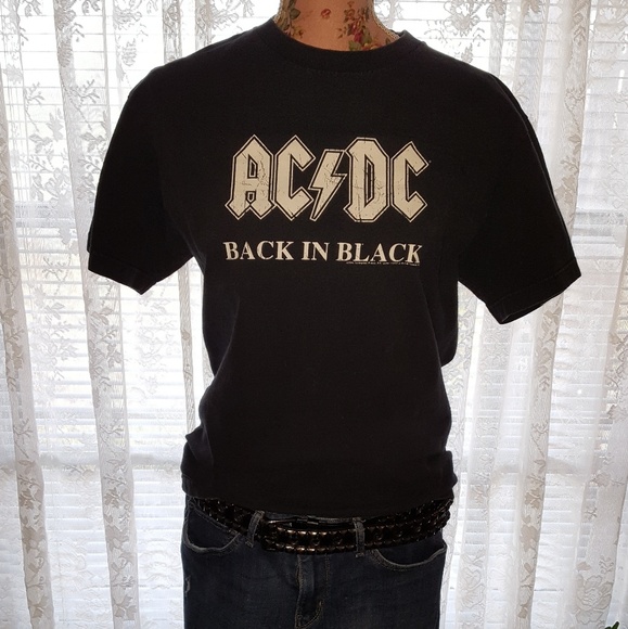 Alstyle Apparel and Activewear Tops - Vintage AC/DC Back In Black T-Shirt
